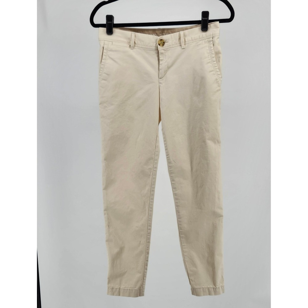 Banana Republic City Chino Pants Womens 0 Beige Khaki Slim Fit Cotton Trousers